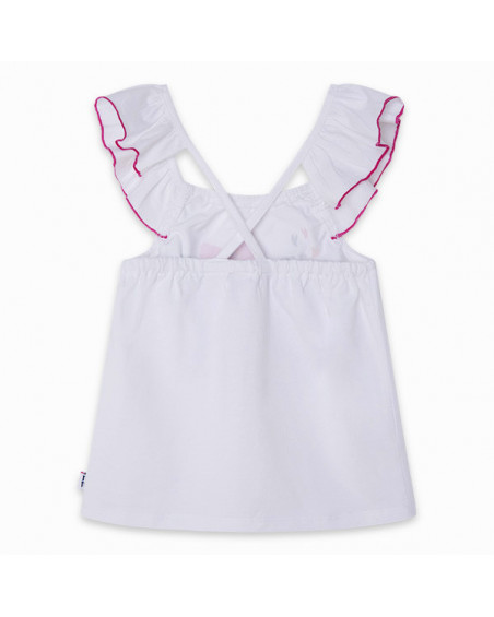 CAMISETA PUNTO ESPALDA ABIERTA Y TIRANTES NIÑA BLANCA LOVE SAUVAGE CAMISETA PUNTO ESPALDA ABIERTA Y TIRANTES NIÑA BLANCA LOVE SAUVAGE