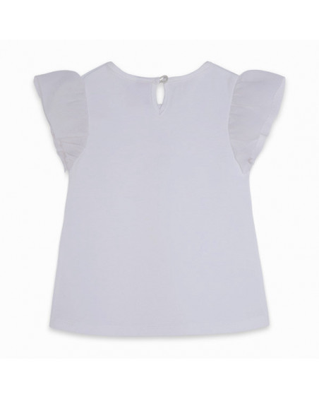 CAMISETA COMBINADA VOLANTES NIÑA BLANCA LOVE SAUVAGE CAMISETA COMBINADA VOLANTES NIÑA BLANCA LOVE SAUVAGE
