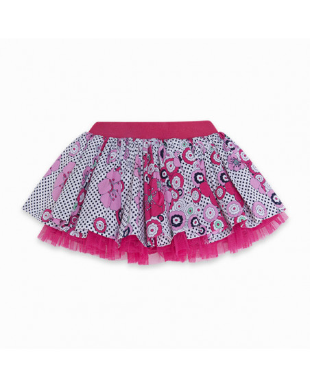 FALDA COMBINADA ESTAMPADA NIÑA ROSA LOVE SAUVAGE FALDA COMBINADA ESTAMPADA NIÑA ROSA LOVE SAUVAGE
