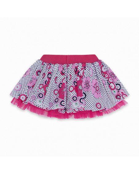FALDA COMBINADA ESTAMPADA NIÑA ROSA LOVE SAUVAGE FALDA COMBINADA ESTAMPADA NIÑA ROSA LOVE SAUVAGE