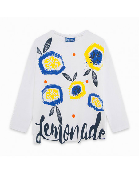 CAMISETA PUNTO MANGA LARGA MENSAJE NIÑA BLANCA LEMONADE CAMISETA PUNTO MANGA LARGA MENSAJE NIÑA BLANCA LEMONADE