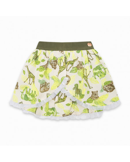 FALDA VISCOSA ESTAMPADA NIÑA BEIGE SAFARI VACAY FALDA VISCOSA ESTAMPADA NIÑA BEIGE SAFARI VACAY