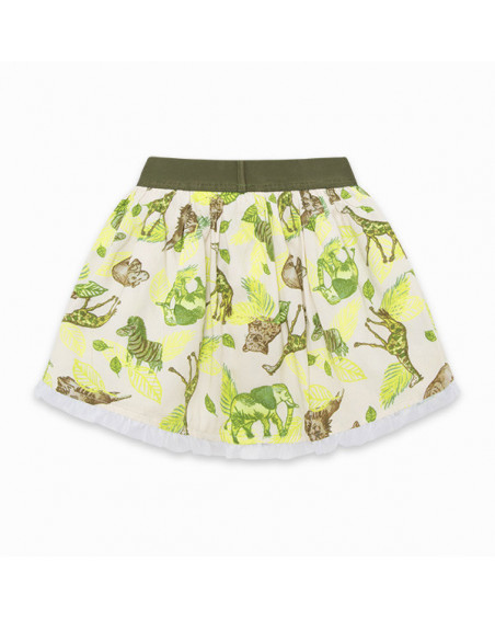 FALDA VISCOSA ESTAMPADA NIÑA BEIGE SAFARI VACAY FALDA VISCOSA ESTAMPADA NIÑA BEIGE SAFARI VACAY