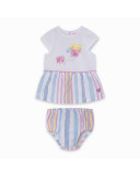 Vestido punto y popelín rayas y corazones niña rosa sugar babe Vestido punto y popelín rayas y corazones niña rosa sugar babe