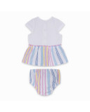 Vestido punto y popelín rayas y corazones niña rosa sugar babe Vestido punto y popelín rayas y corazones niña rosa sugar babe