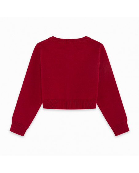 CHAQUETA TRICOT LENTEJUELAS NIÑA ROJA ZANZIBAR CHAQUETA TRICOT LENTEJUELAS NIÑA ROJA ZANZIBAR