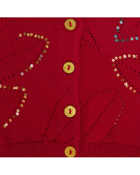 CHAQUETA TRICOT LENTEJUELAS NIÑA ROJA ZANZIBAR CHAQUETA TRICOT LENTEJUELAS NIÑA ROJA ZANZIBAR
