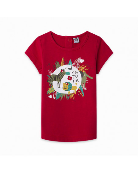 CAMISETA PUNTO MENSAJE NIÑA ROJA ZANZIBAR CAMISETA PUNTO MENSAJE NIÑA ROJA ZANZIBAR