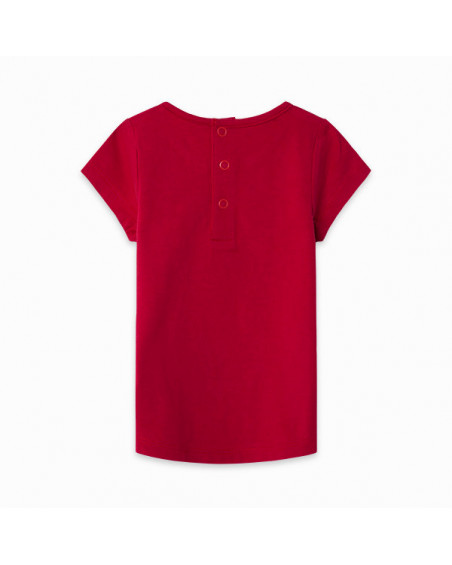 CAMISETA PUNTO MENSAJE NIÑA ROJA ZANZIBAR CAMISETA PUNTO MENSAJE NIÑA ROJA ZANZIBAR