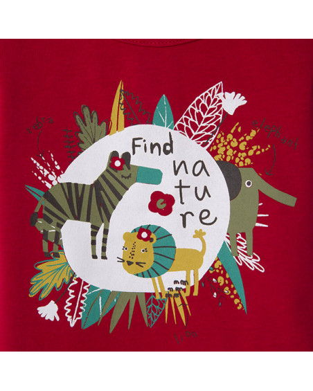 CAMISETA PUNTO MENSAJE NIÑA ROJA ZANZIBAR CAMISETA PUNTO MENSAJE NIÑA ROJA ZANZIBAR