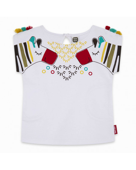 CAMISETA PUNTO FLECOS NIÑA BLANCA ZANZIBAR CAMISETA PUNTO FLECOS NIÑA BLANCA ZANZIBAR