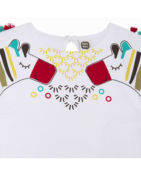 CAMISETA PUNTO FLECOS NIÑA BLANCA ZANZIBAR CAMISETA PUNTO FLECOS NIÑA BLANCA ZANZIBAR