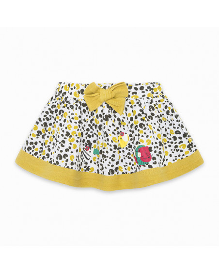 FALDA POPELÍN ESTAMPADA NIÑA BLANCA ZANZIBAR FALDA POPELÍN ESTAMPADA NIÑA BLANCA ZANZIBAR