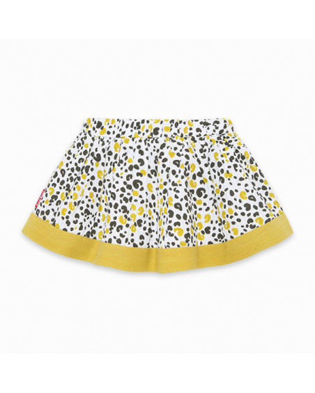 FALDA POPELÍN ESTAMPADA NIÑA BLANCA ZANZIBAR FALDA POPELÍN ESTAMPADA NIÑA BLANCA ZANZIBAR
