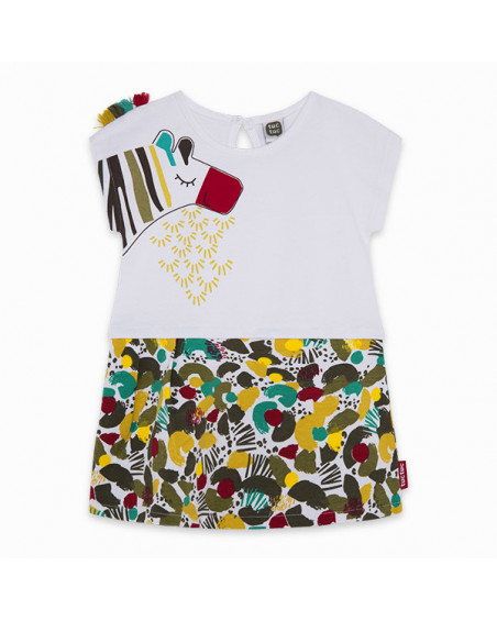 VESTIDO PUNTO COMBINADO NIÑA BLANCO ZANZIBAR VESTIDO PUNTO COMBINADO NIÑA BLANCO ZANZIBAR