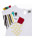 VESTIDO PUNTO COMBINADO NIÑA BLANCO ZANZIBAR VESTIDO PUNTO COMBINADO NIÑA BLANCO ZANZIBAR