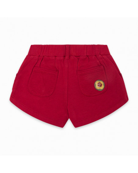FALDA-PANTALÓN FELPA FANTASÍA BOTONES LATERALES NIÑA ROJA ZANZIBAR FALDA-PANTALÓN FELPA FANTASÍA BOTONES LATERALES NIÑA ROJA ZANZIBAR
