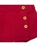 FALDA-PANTALÓN FELPA FANTASÍA BOTONES LATERALES NIÑA ROJA ZANZIBAR FALDA-PANTALÓN FELPA FANTASÍA BOTONES LATERALES NIÑA ROJA ZANZIBAR