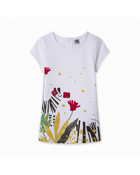 VESTIDO PUNTO CEBRA NIÑA BLANCO ZANZIBAR VESTIDO PUNTO CEBRA NIÑA BLANCO ZANZIBAR