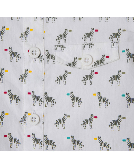 CAMISA POPELÍN CEBRAS NIÑO BLANCA ZANZIBAR CAMISA POPELÍN CEBRAS NIÑO BLANCA ZANZIBAR