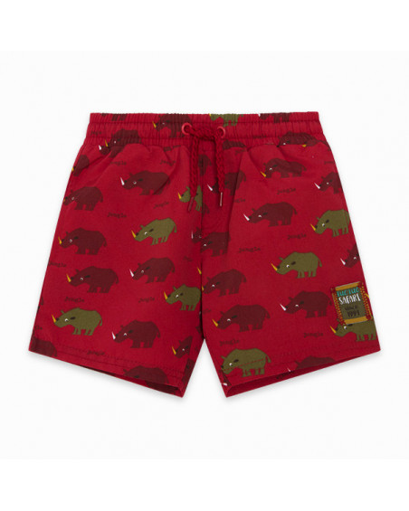 BERMUDA DE BAÑO RINOCERONTES NIÑO ROJA ZANZIBAR BERMUDA DE BAÑO RINOCERONTES NIÑO ROJA ZANZIBAR