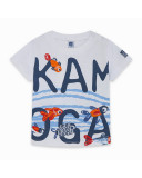 CAMISETA PUNTO MENSAJE NIÑO BLANCA KAMOGAWA CAMISETA PUNTO MENSAJE NIÑO BLANCA KAMOGAWA