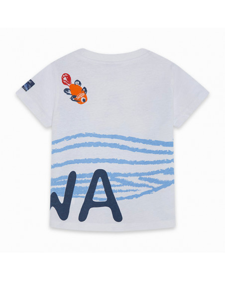 CAMISETA PUNTO MENSAJE NIÑO BLANCA KAMOGAWA CAMISETA PUNTO MENSAJE NIÑO BLANCA KAMOGAWA