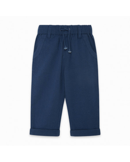 PANTALÓN PLANA FANTASÍA EFECTO DENIM NIÑO AZUL KAMOGAWA PANTALÓN PLANA FANTASÍA EFECTO DENIM NIÑO AZUL KAMOGAWA