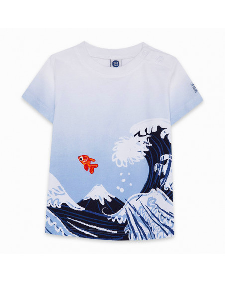 CAMISETA PUNTO OLAS NIÑO BLANCA KAMOGAWA CAMISETA PUNTO OLAS NIÑO BLANCA KAMOGAWA
