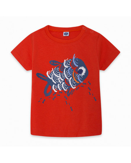 CAMISETA PUNTO PEZ NIÑO ROJA KAMOGAWA CAMISETA PUNTO PEZ NIÑO ROJA KAMOGAWA