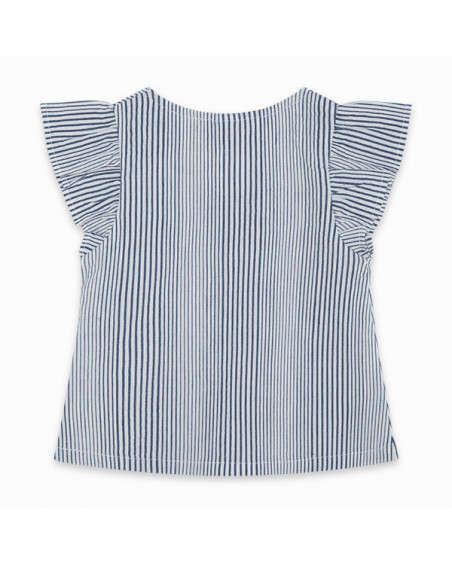 BLUSA PLANA FANTASÍA LAZO NIÑA AZUL KAMOGAWA BLUSA PLANA FANTASÍA LAZO NIÑA AZUL KAMOGAWA