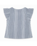 BLUSA PLANA FANTASÍA LAZO NIÑA AZUL KAMOGAWA BLUSA PLANA FANTASÍA LAZO NIÑA AZUL KAMOGAWA
