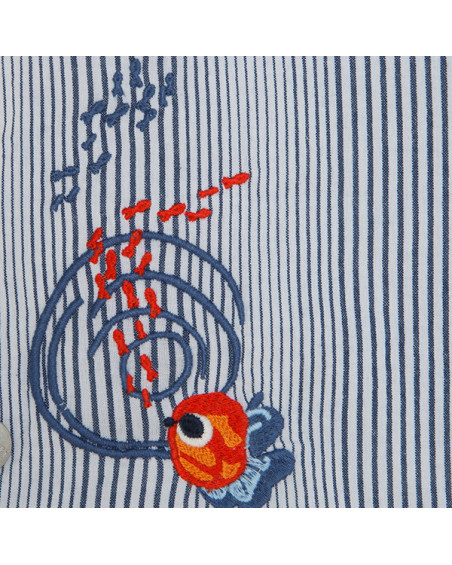BLUSA PLANA FANTASÍA LAZO NIÑA AZUL KAMOGAWA BLUSA PLANA FANTASÍA LAZO NIÑA AZUL KAMOGAWA