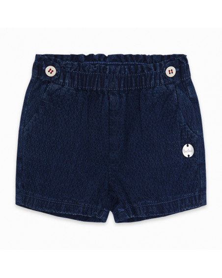 SHORT PLANA FANTASÍA EFECTO DENIM NIÑA AZUL KAMOGAWA SHORT PLANA FANTASÍA EFECTO DENIM NIÑA AZUL KAMOGAWA