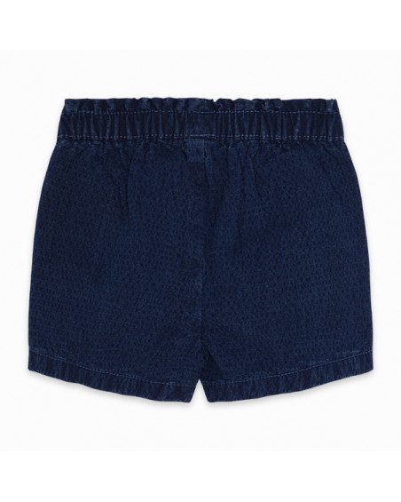 SHORT PLANA FANTASÍA EFECTO DENIM NIÑA AZUL KAMOGAWA SHORT PLANA FANTASÍA EFECTO DENIM NIÑA AZUL KAMOGAWA