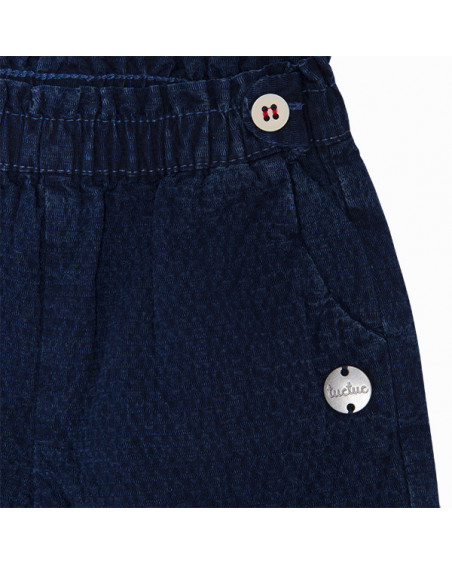 SHORT PLANA FANTASÍA EFECTO DENIM NIÑA AZUL KAMOGAWA SHORT PLANA FANTASÍA EFECTO DENIM NIÑA AZUL KAMOGAWA