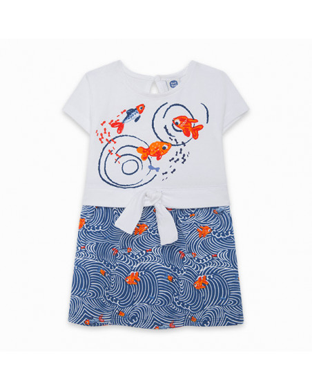 VESTIDO PUNTO COMBINADO NIÑA BLANCO KAMOGAWA VESTIDO PUNTO COMBINADO NIÑA BLANCO KAMOGAWA
