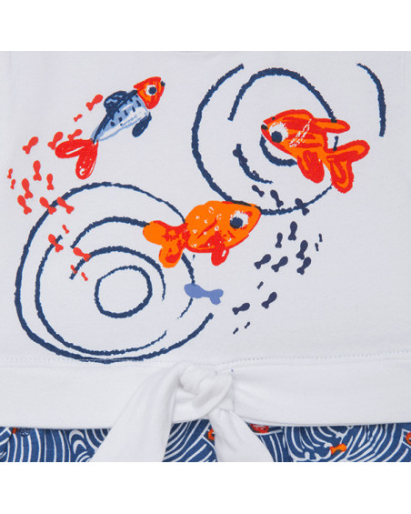 VESTIDO PUNTO COMBINADO NIÑA BLANCO KAMOGAWA VESTIDO PUNTO COMBINADO NIÑA BLANCO KAMOGAWA