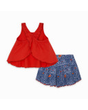 CONJUNTO CAMISETA Y SHORT PUNTO PECES NIÑA ROJO KAMOGAWA CONJUNTO CAMISETA Y SHORT PUNTO PECES NIÑA ROJO KAMOGAWA