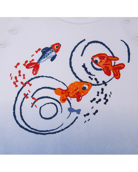 CAMISETA PUNTO PECES NIÑA BLANCA KAMOGAWA CAMISETA PUNTO PECES NIÑA BLANCA KAMOGAWA
