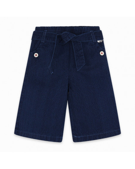 PANTALÓN PLANA FANTASÍA CULOTTE EFECTO DENIM NIÑA AZUL KAMOGAWA PANTALÓN PLANA FANTASÍA CULOTTE EFECTO DENIM NIÑA AZUL KAMOGAWA