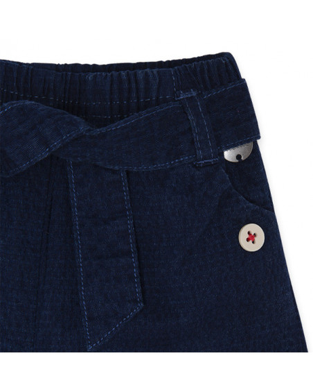 PANTALÓN PLANA FANTASÍA CULOTTE EFECTO DENIM NIÑA AZUL KAMOGAWA PANTALÓN PLANA FANTASÍA CULOTTE EFECTO DENIM NIÑA AZUL KAMOGAWA