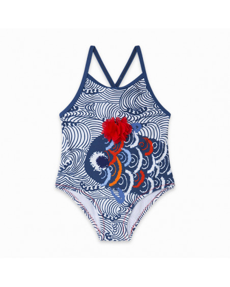 BAÑADOR ESPALDA CRUZADA PEZ NIÑA AZUL KAMOGAWA BAÑADOR ESPALDA CRUZADA PEZ NIÑA AZUL KAMOGAWA