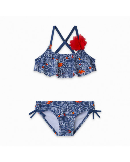 BIKINI ESPALDA CRUZADA PECES NIÑA AZUL KAMOGAWA BIKINI ESPALDA CRUZADA PECES NIÑA AZUL KAMOGAWA