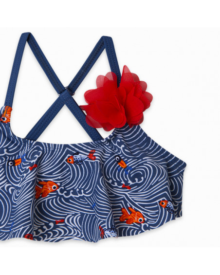 BIKINI ESPALDA CRUZADA PECES NIÑA AZUL KAMOGAWA BIKINI ESPALDA CRUZADA PECES NIÑA AZUL KAMOGAWA