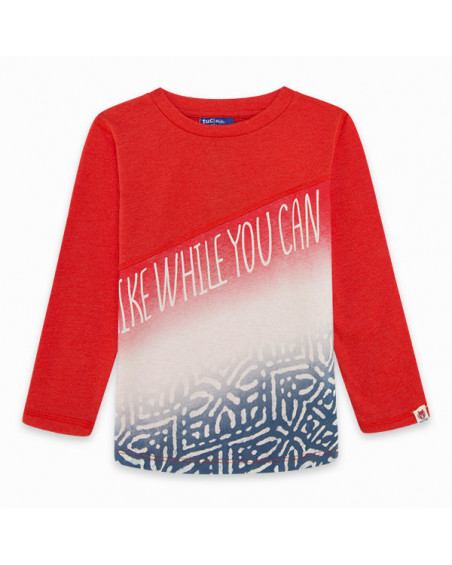 CAMISETA PUNTO MANGA LARGA MENSAJE NIÑO ROJA TREE SOUL CAMISETA PUNTO MANGA LARGA MENSAJE NIÑO ROJA TREE SOUL