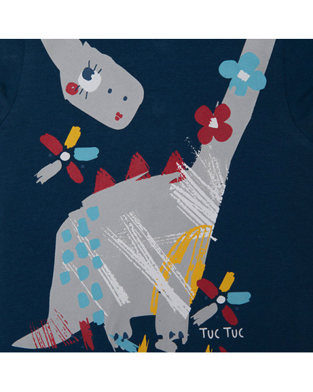 CAMISETA PUNTO DINOSAURIO NIÑA AZUL DRAW A REX CAMISETA PUNTO DINOSAURIO NIÑA AZUL DRAW A REX