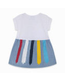 VESTIDO DENIM Y PUNTO MENSAJE NIÑA BLANCO DRAW A REX VESTIDO DENIM Y PUNTO MENSAJE NIÑA BLANCO DRAW A REX