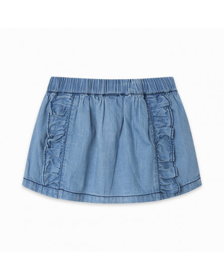 FALDA DENIM FLORES NIÑA AZUL DRAW A REX FALDA DENIM FLORES NIÑA AZUL DRAW A REX