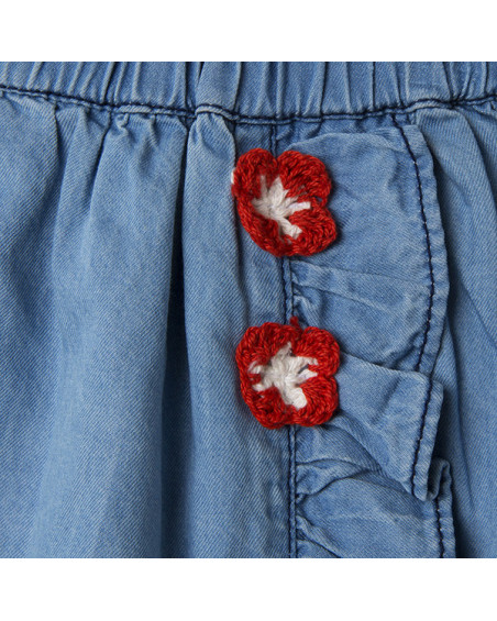 FALDA DENIM FLORES NIÑA AZUL DRAW A REX FALDA DENIM FLORES NIÑA AZUL DRAW A REX